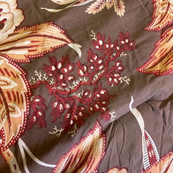 Martha Stewart Queen Size Floral Comforter Floral Print Comforter In Earthy Tone - Picture 10 of 14